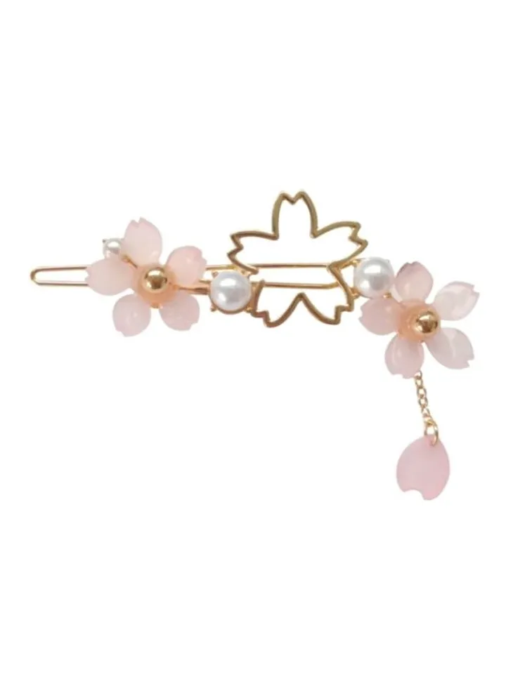 Flower Embroidered Hair Pin