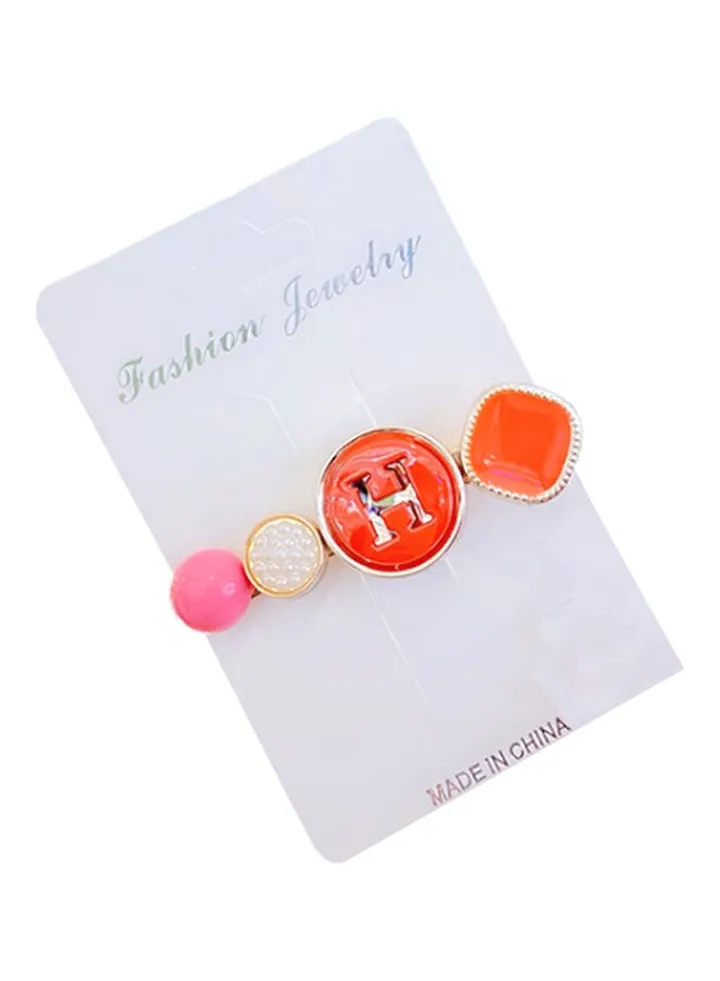 H Letter Studded Hair Clip