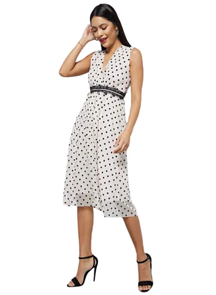 Polka Dot Dress White/Black