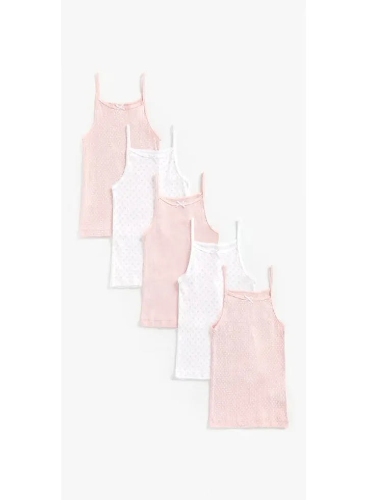 Pink and White Cami Vests 5 Pack 