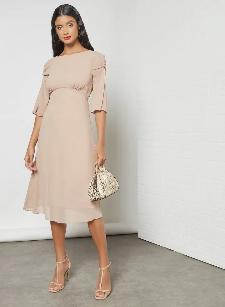 Kailey Midi Dress Beige