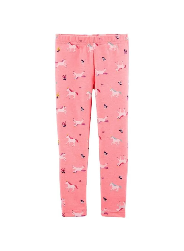 Unicorn Printed Leggings Pink/White