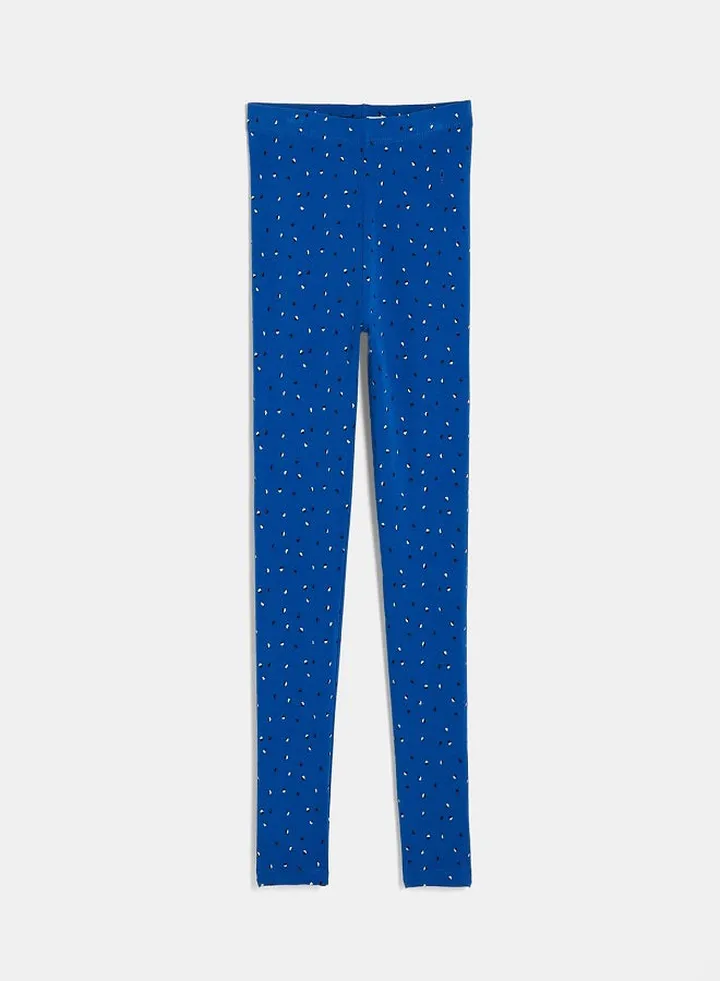 Combination Printed Leggings Blue