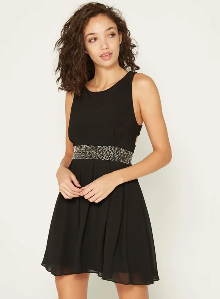 Delia Skater Dress Black