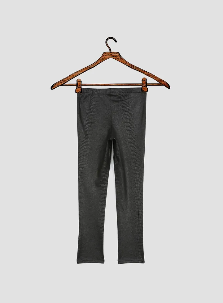 Mid-Rise Solid Design Leggings Black