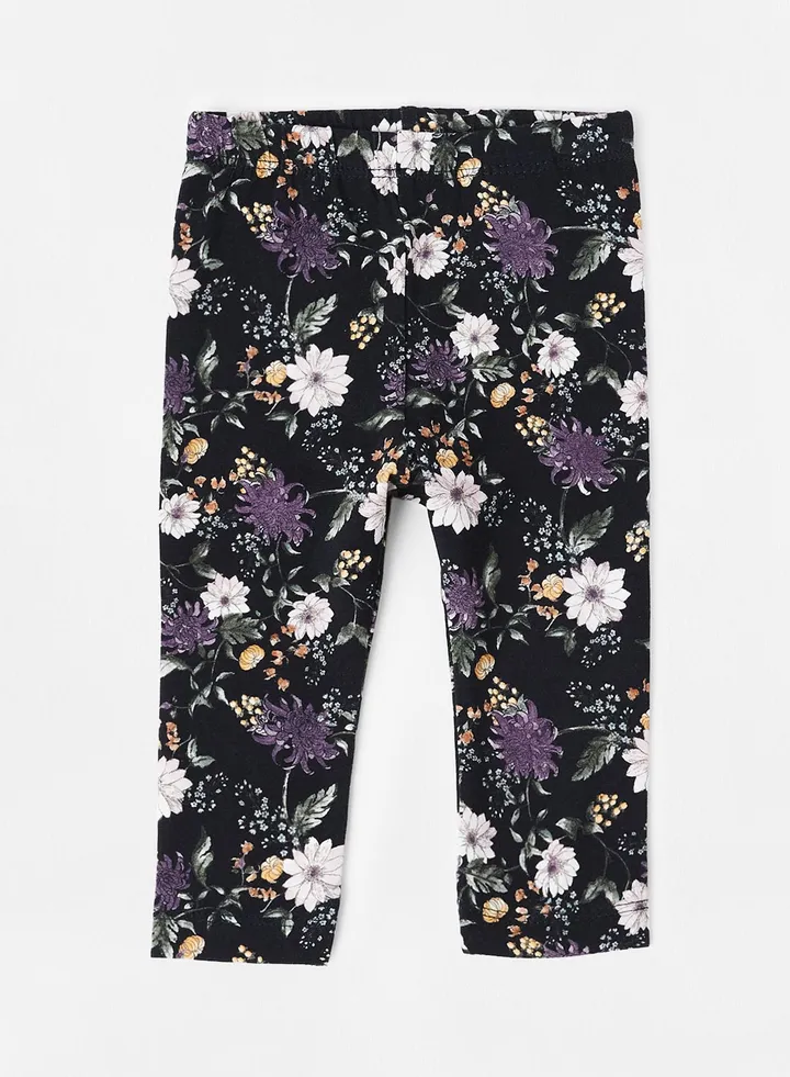 Baby Floral Leggings Dark Sapphire