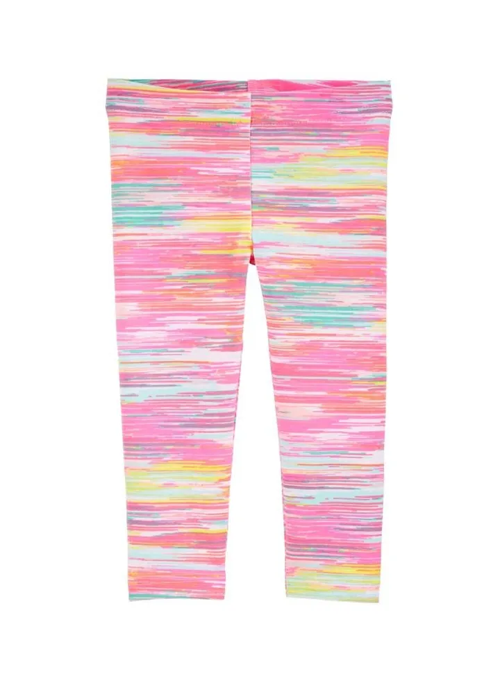 Capri Leggings Pink/Yellow/Blue