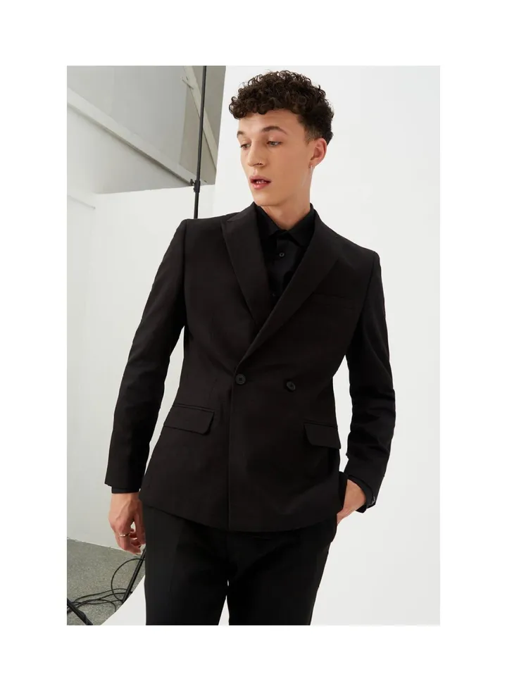 Double Breasted Cotton Blazer