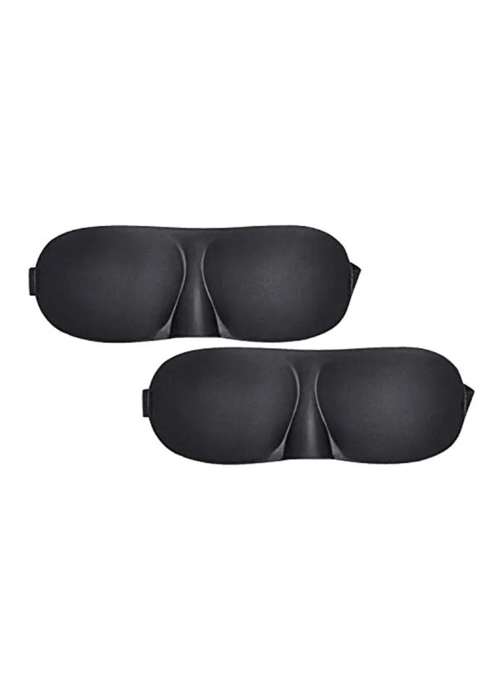 2-Piece Sleeping Eye Mask Black