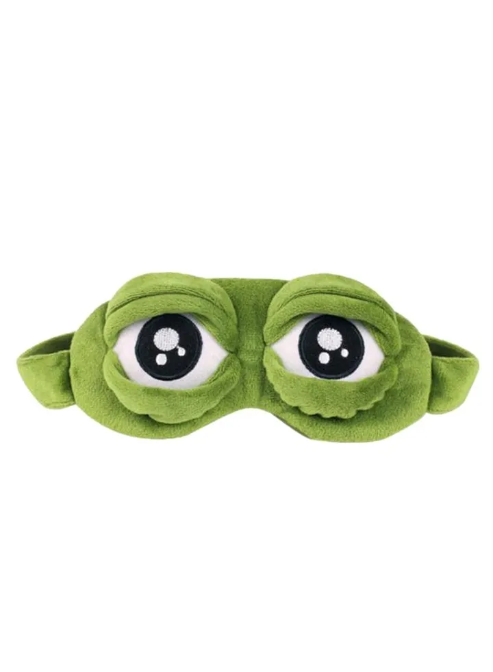 3D Frog Sleeping Rest Eye Mask Green/Black/White