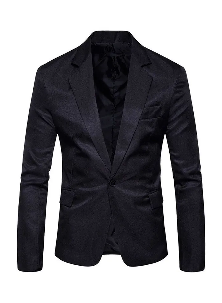 Fashion Corduroy Long Sleeve Blazer Black