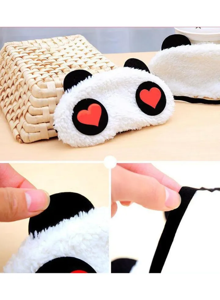 Cute Heart Panda Sleep Eyemask White/Red/Black