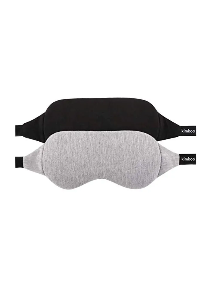 2-Piece Sleeping Eye Mask Black/Grey