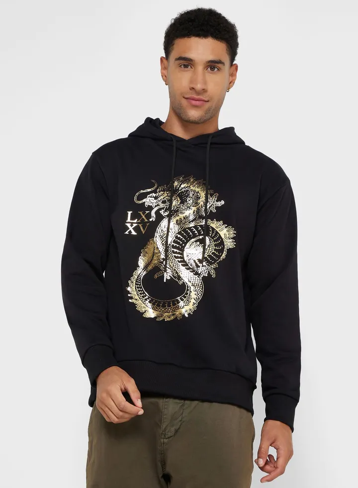 Foil Print Hoodie
