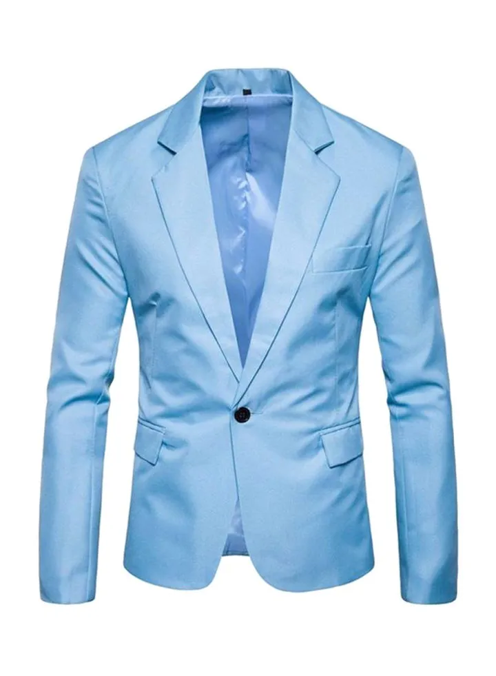 Fashion Corduroy Blazer Light Blue