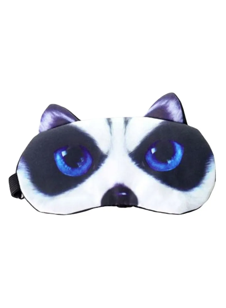 3D Animal Cartoon Sleeping Eye Mask Blue/White/Black