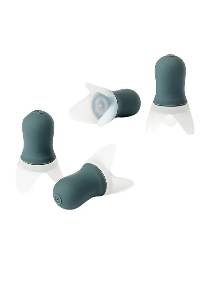 4-Piece Silica Gel Earplugs Green