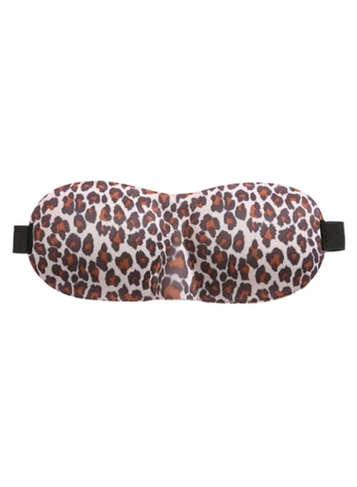 3D Leopard Printed Sleeping Eye Mask White/Brown