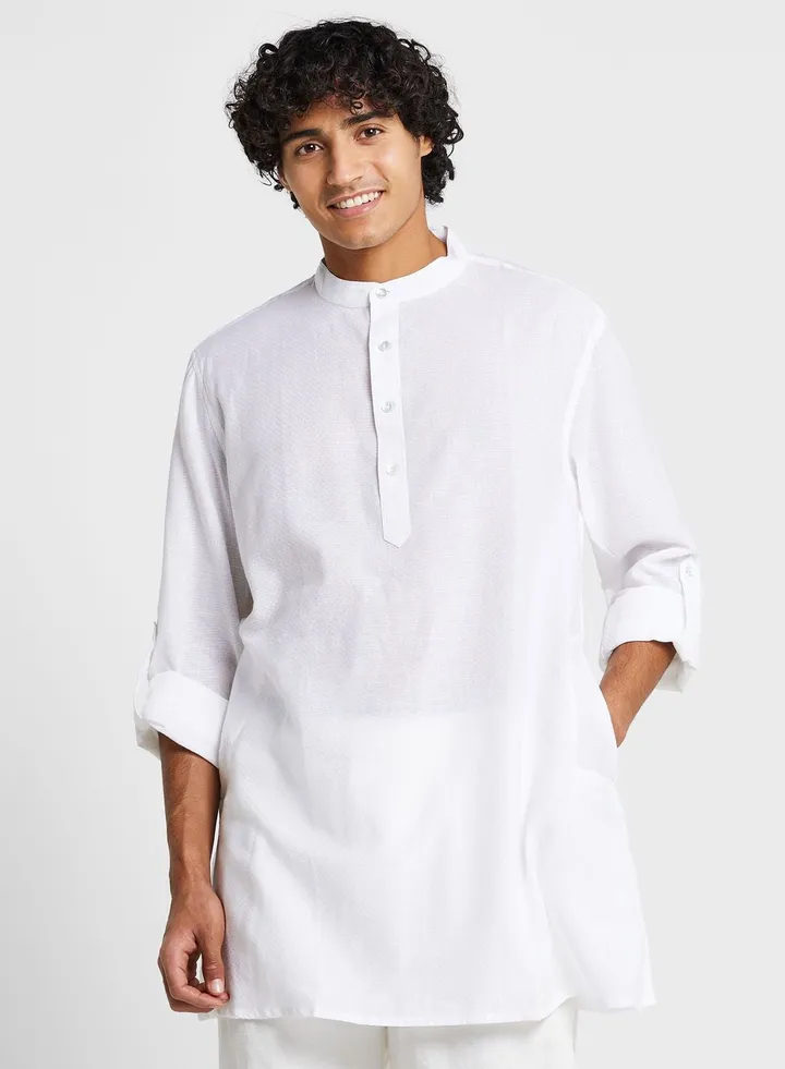 Mandarin Collar Short Kurta
