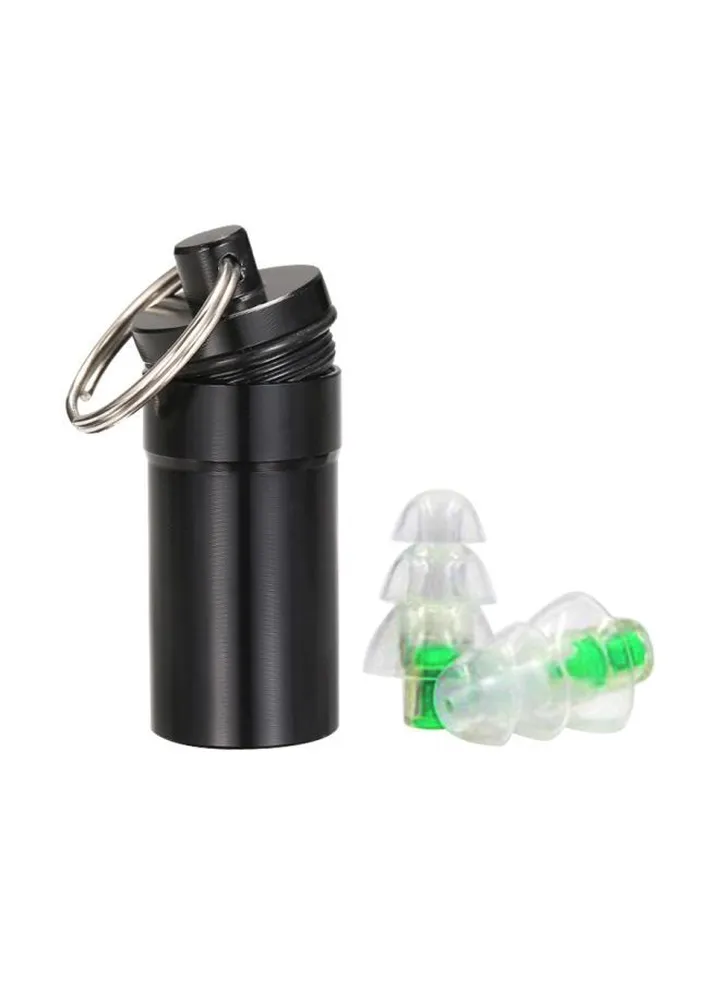 2-Piece Noise Cancelling Earplug Set Green/Clear