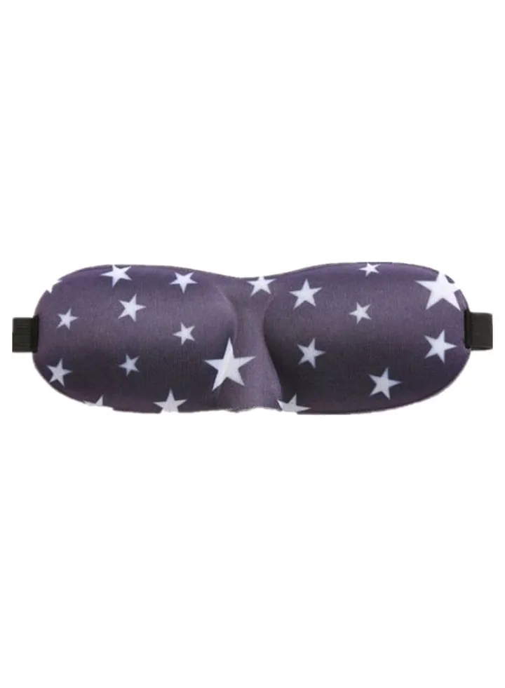 Portable Travel Star Printed Sleeping Eye Mask Blue/White
