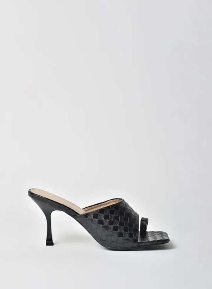 Stylish Heeled Sandals Black