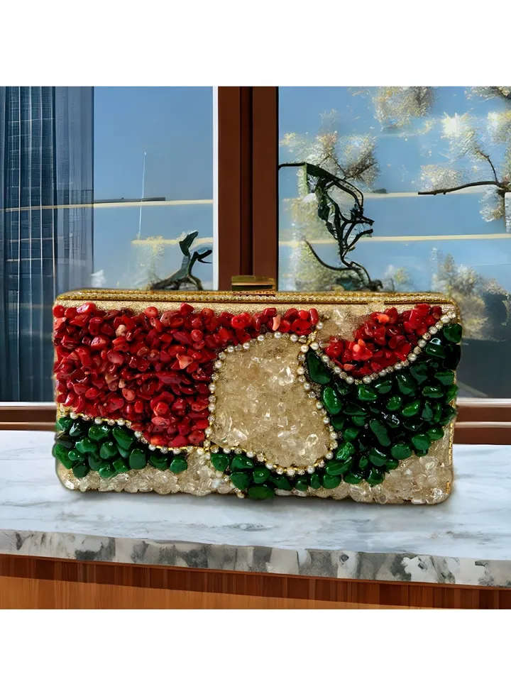 Red Corals-Handmade Women's Clutch