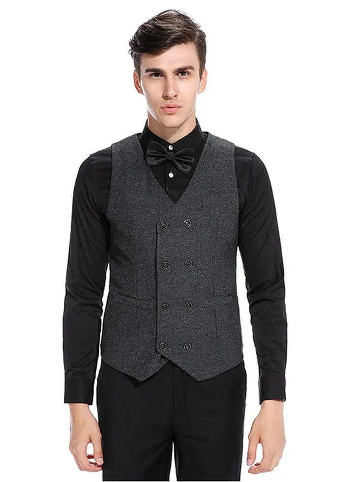Double-Breasted Waistcoat Black
