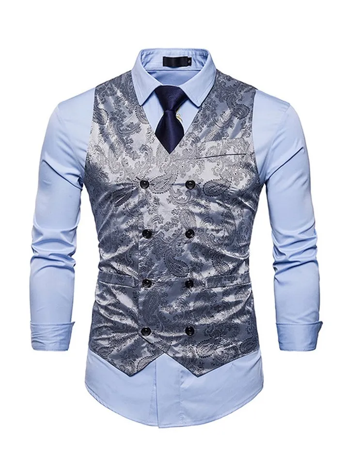 Printed Waistcoat Grey