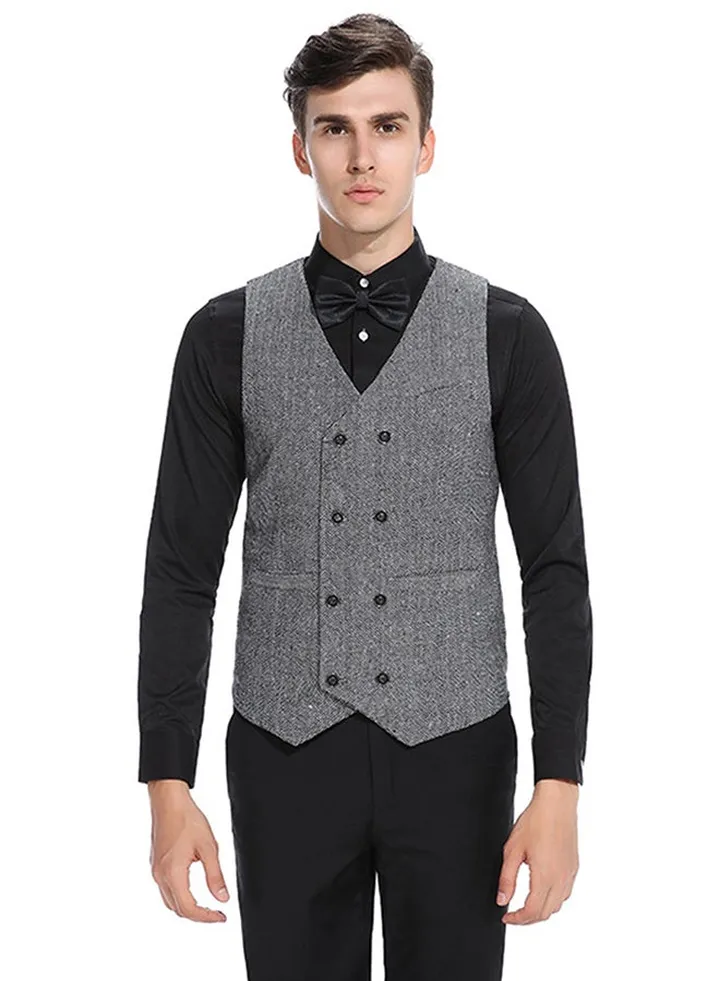 Double-Breasted Waistcoat Grey