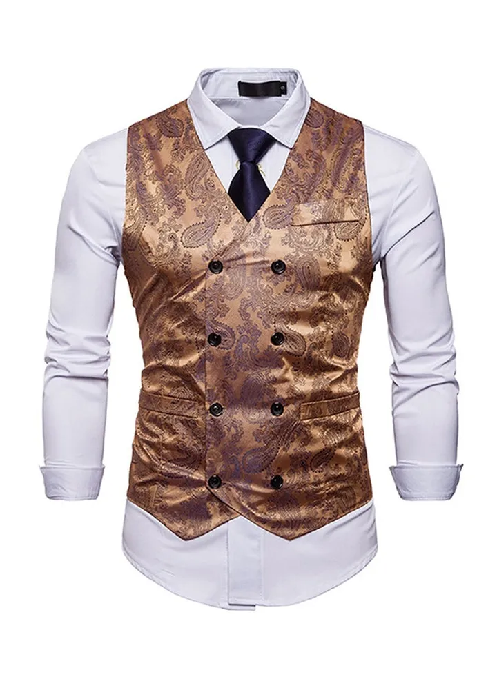 Printed Waistcoat Brown