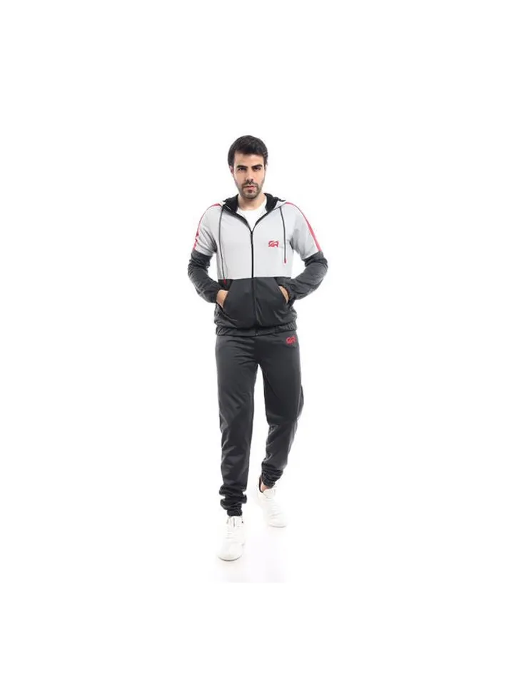 Casual Hoodie With Pants Training Suit Dark Grey