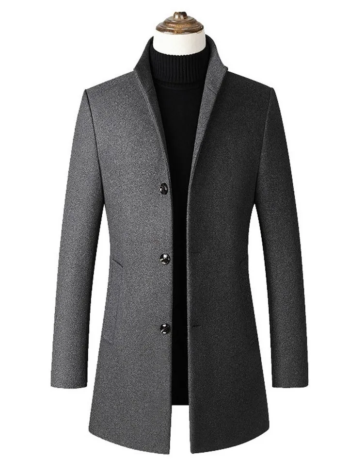 Button Detailed Coat Grey