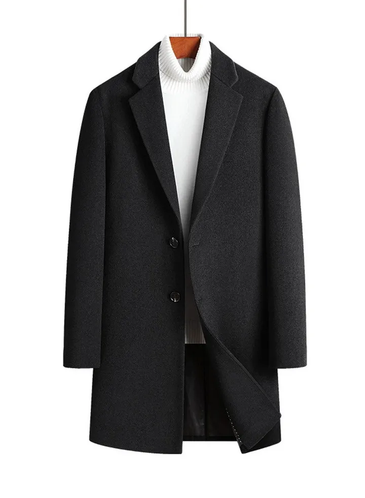 Button Detailed Coat Black