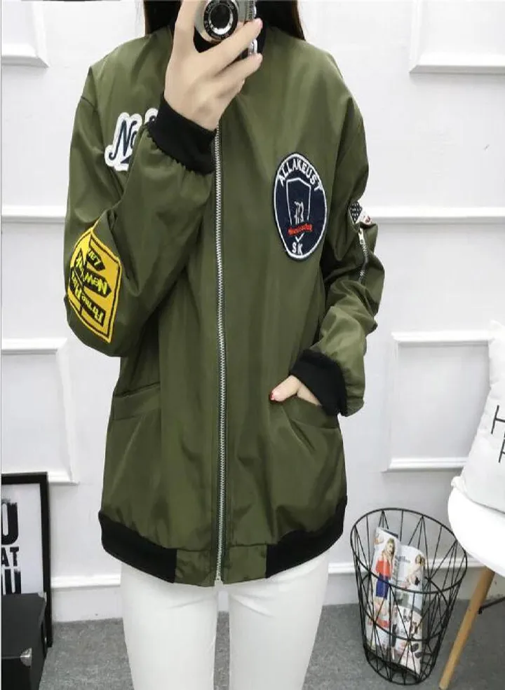 Women Casual Fashion Baseball Jacket Long Sleeve Jacket