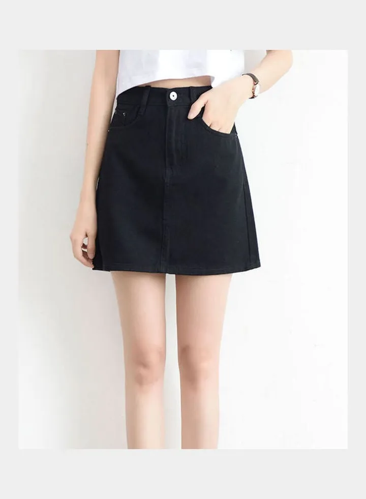 Denim Mini Skirt Black