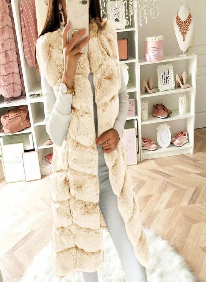 Womens Faux Gilet Vest Sleeveless Waistcoat Body Warmer Jacket Coat Outwear
