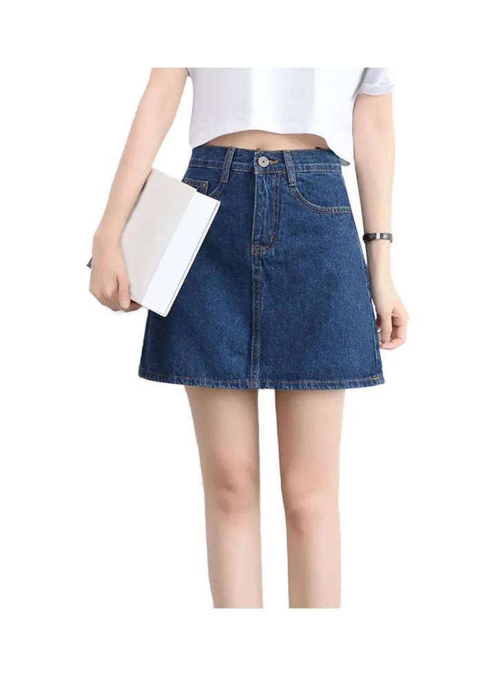 Denim Mini Skirt Dark Blue