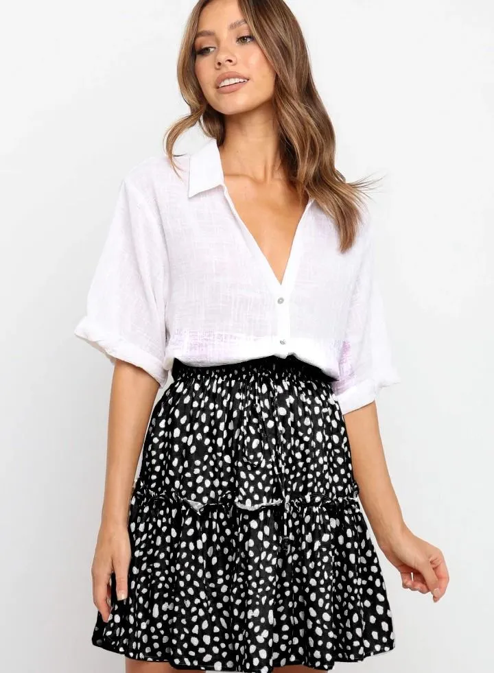Women's High Waist Fashion Printed A-Line Short Skirt