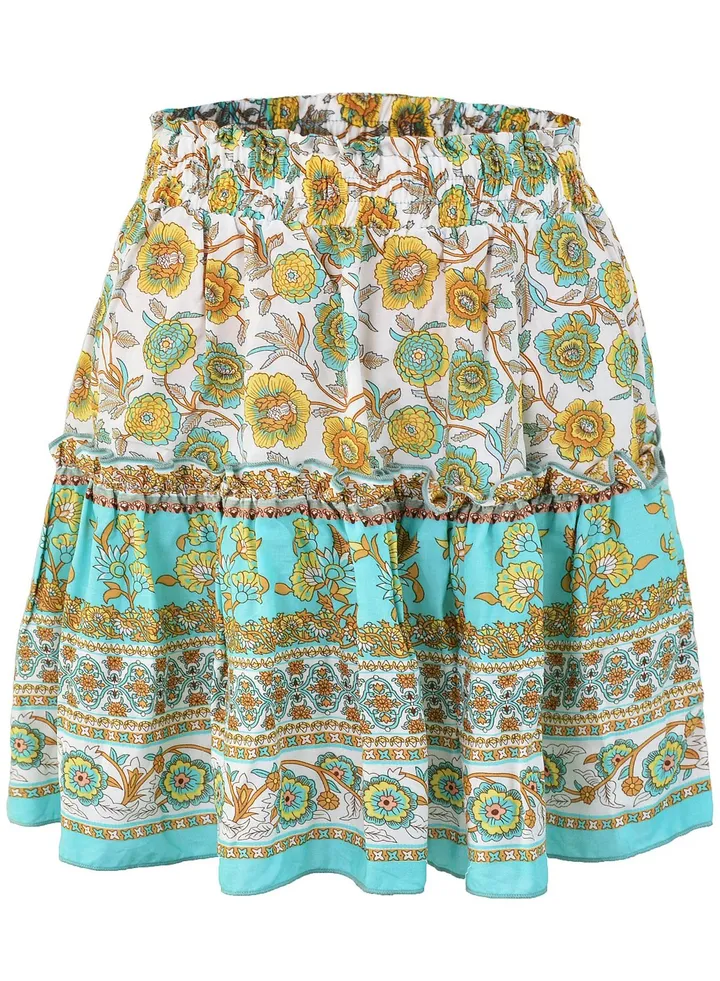 Women's Fashion Printed Bohemian Ethnic Style Skirt