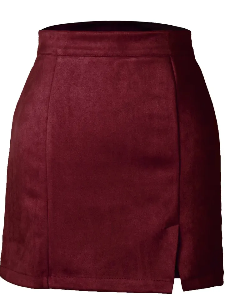 Fashion Women's High Waist Zipper Autumn And Winter A-line Slim Short Skirt