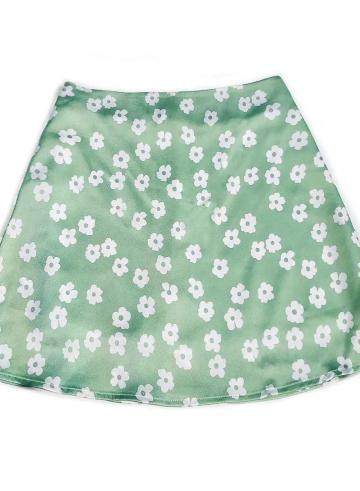 Fashion Women's High-waisted Printed Short Skirt