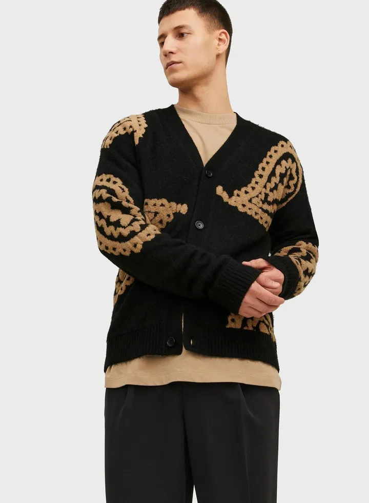 Ollie Knitted Jacquard Cardigan