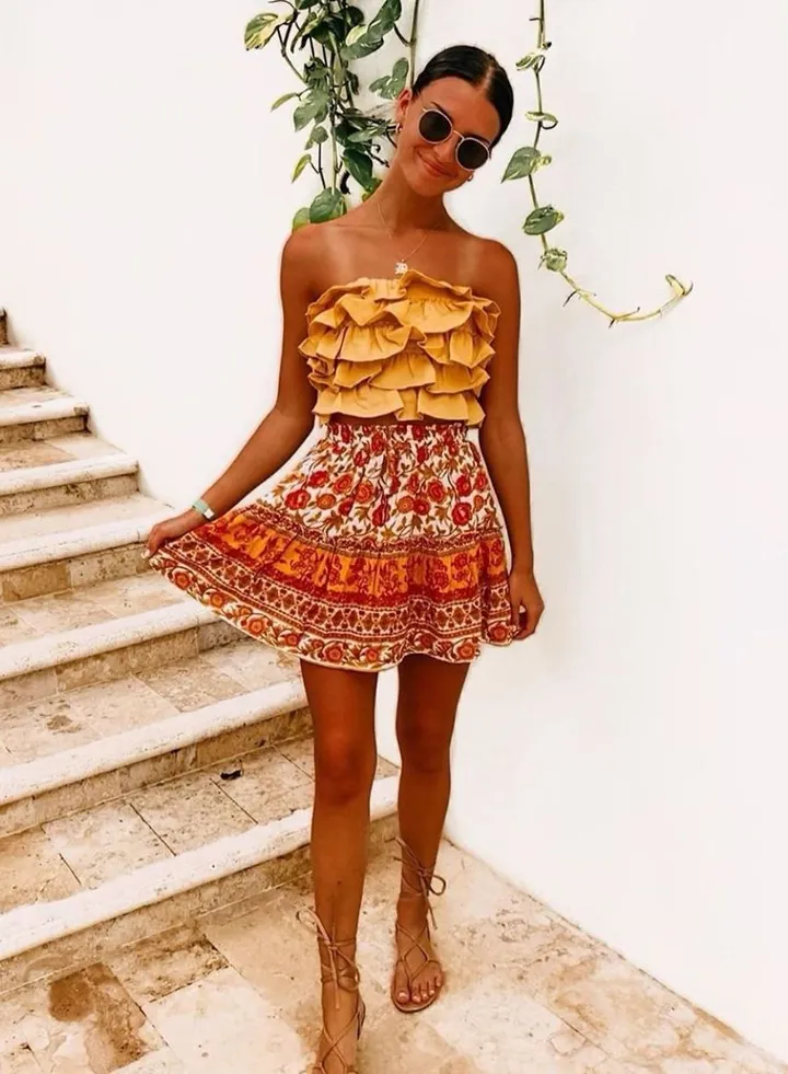 Women's Fashion Printed Bohemian Ethnic Style Skirt