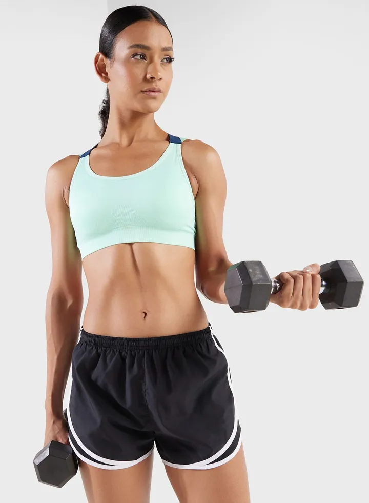 Criss Cross Strap Detail Sports Bra