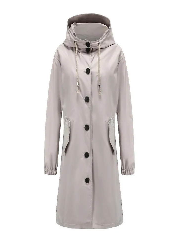 Waterproof Hooded Windbreaker Women 'S Casual Long Coat Women 'S Loose Large Size Outdoor Windbreaker