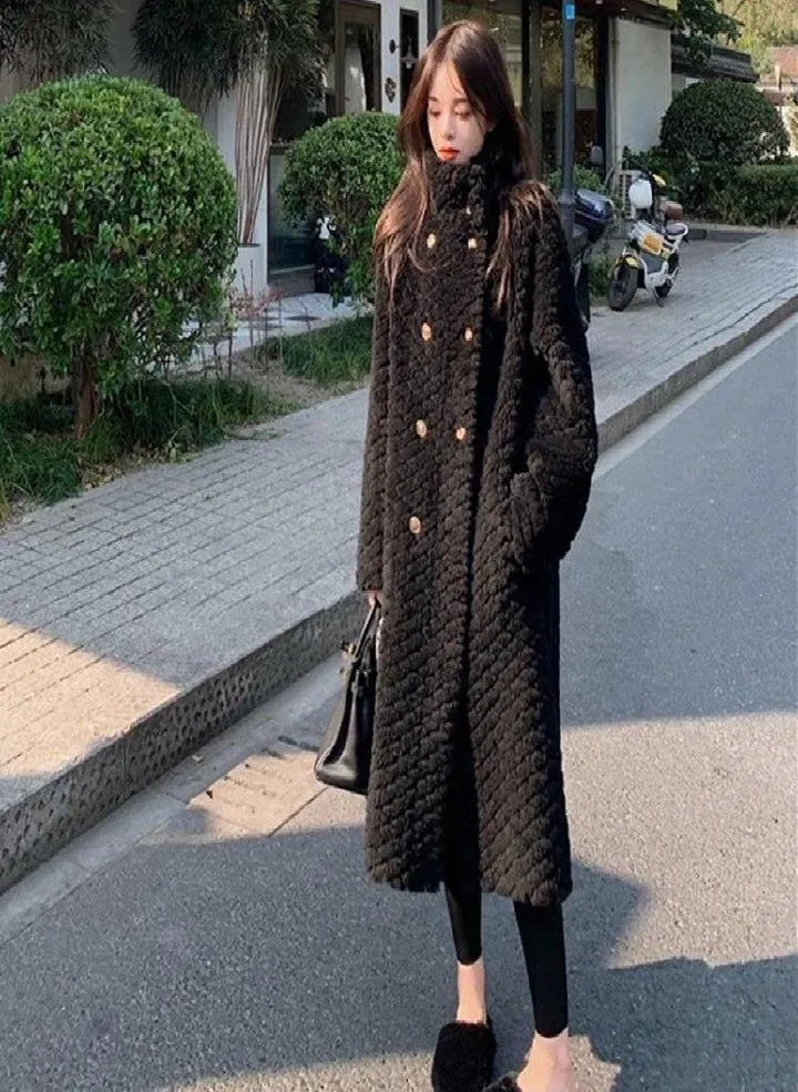 Autumn Winter Coat Faux Lamb Fur Coat Ladies Jacket Coat Thickening Elegant Warm Winter Fashion Coat For Woman