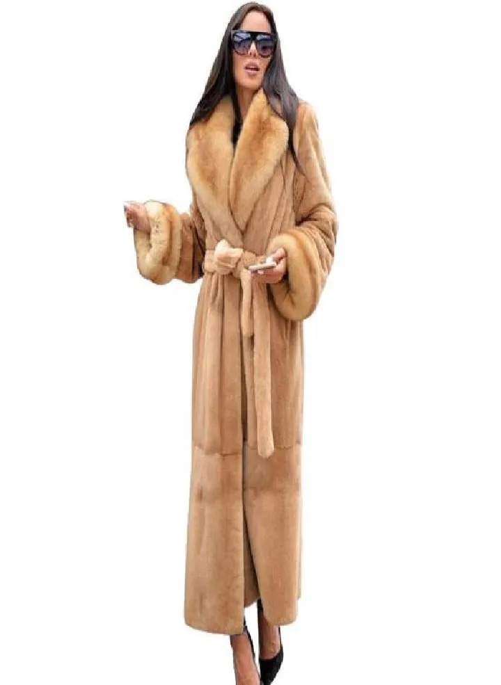 Women's Winter Luxury Elegant Faux Fur Coat Warm Outerwear Long Coat