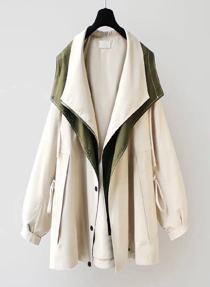 Mid Length Trench Coat for Women Spring and Autumn Wear Casual and Popular Work Clothes Fashionable Long Sleeved Jacket
