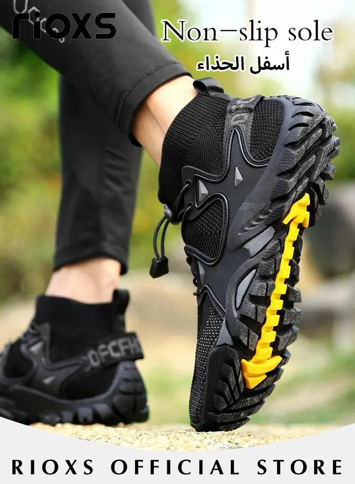 Men's Outdoor Athletic Sports Shoes Non-Slip Trail Running Shoes Trekking Breathable Fitness Walking Jogging Hiking Shoes
